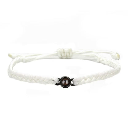 Photo projection hand-woven bracelet