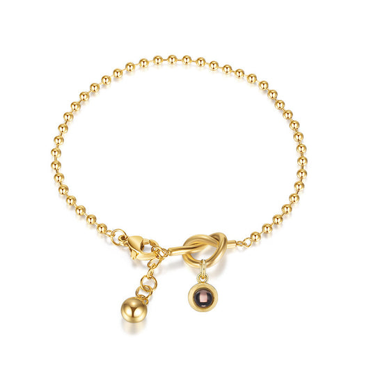 Projection photo heart-shaped rosary bracelet