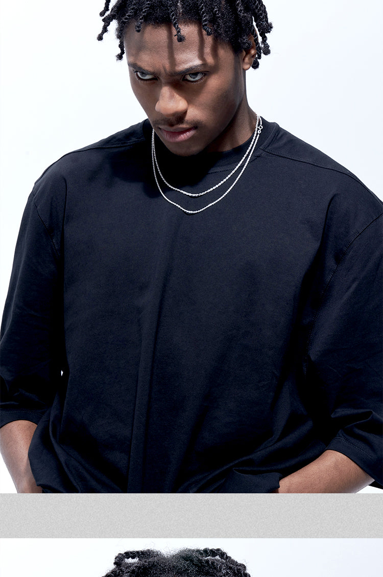 White platinum twisted hemp rope hip-hop necklace