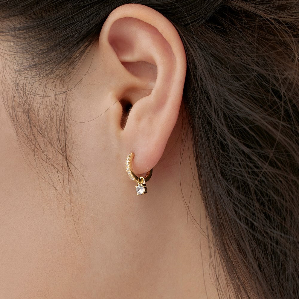 Fashion personality zircon round earrings - jewelryweilin