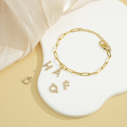 Pulsera con alfabeto de moissanita 