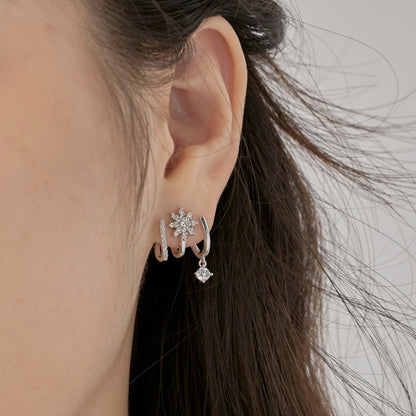 Fashionable and personalized zircon eight-pointed star earrings - jewelryweilin