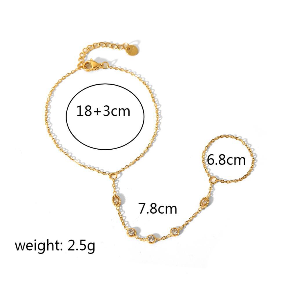 Internet celebrity style 18k gold-plated finger chain