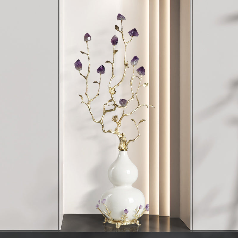New Chinese style gourd natural amethyst stone ornaments