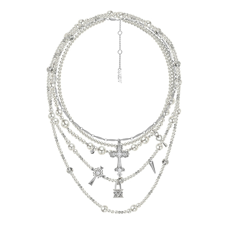 Cross necklace with multiple loops