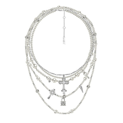 Cross necklace with multiple loops