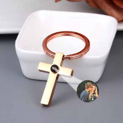 Photo Projection Cross Necklace