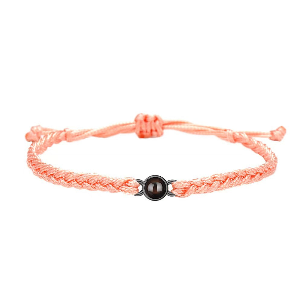 Photo projection hand-woven bracelet