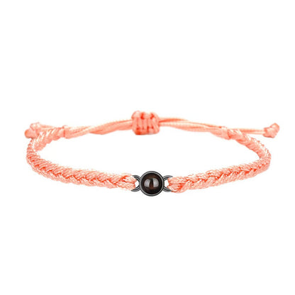 Photo projection hand-woven bracelet