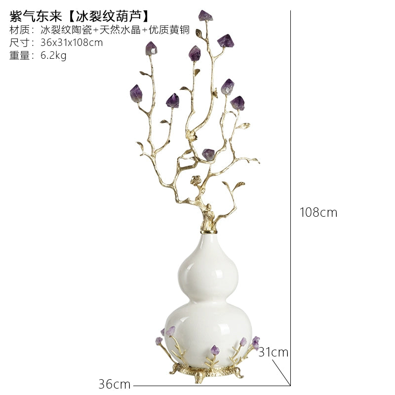 New Chinese style gourd natural amethyst stone ornaments