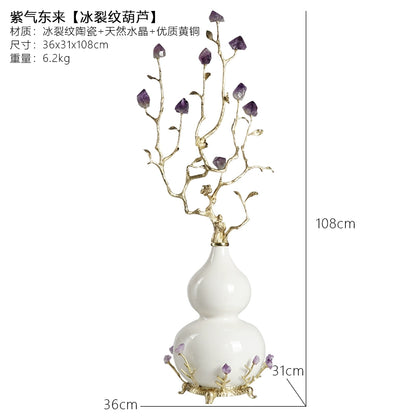 New Chinese style gourd natural amethyst stone ornaments