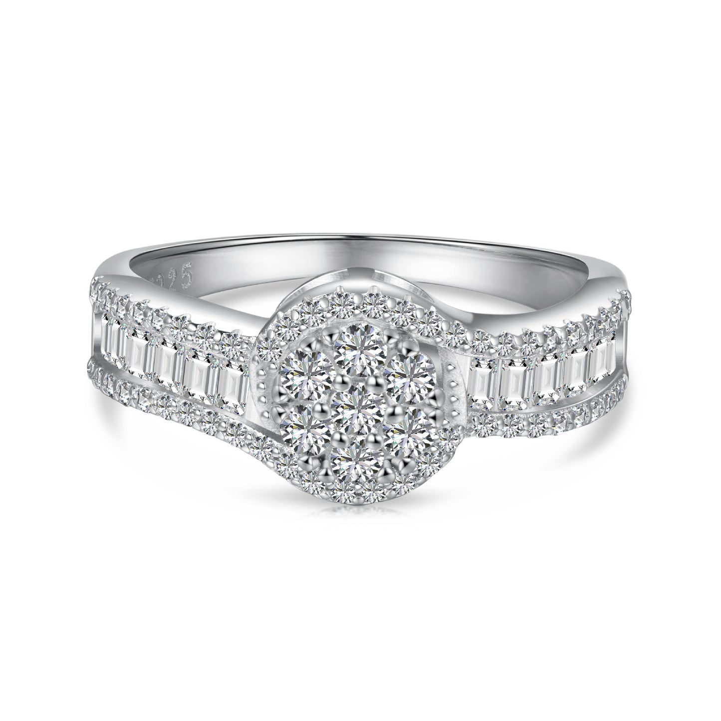 Fashionable and high-end sparkling diamond full diamond ring - jewelryweilin