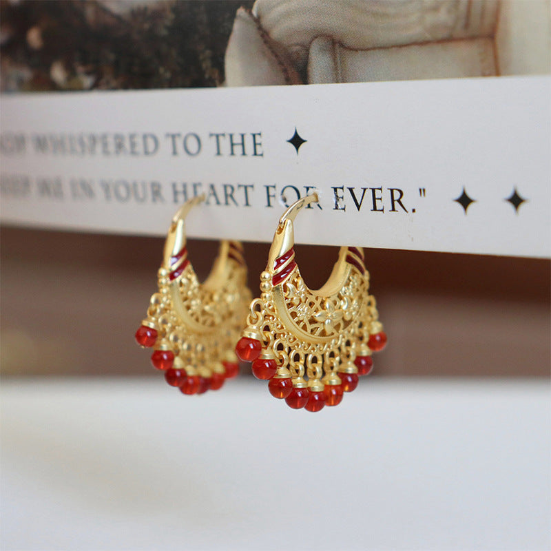 Oriental antique exquisite tassel earrings - jewelryweilin
