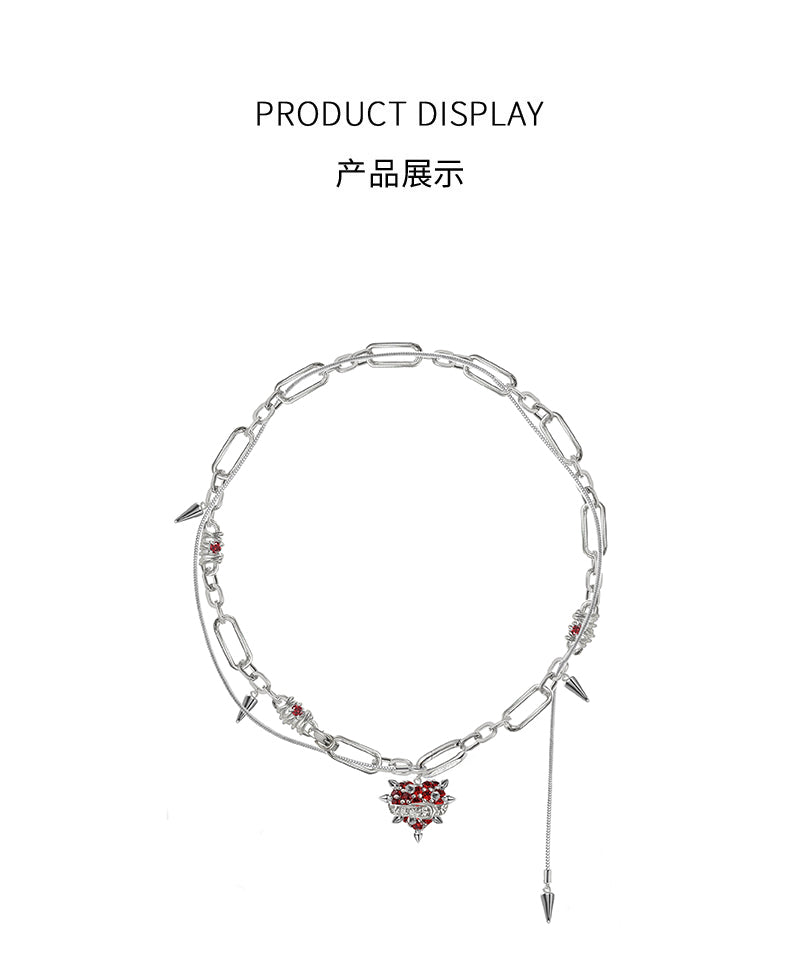 Love red heart necklace