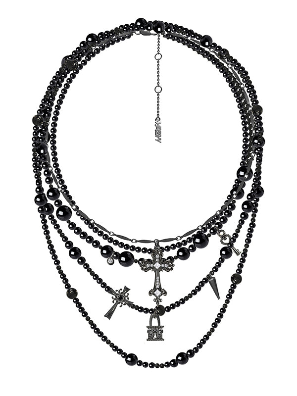 Cross necklace with multiple loops