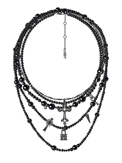 Cross necklace with multiple loops