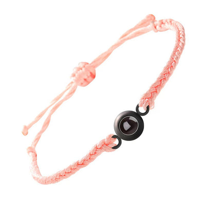 Photo projection woven couple's bracelet