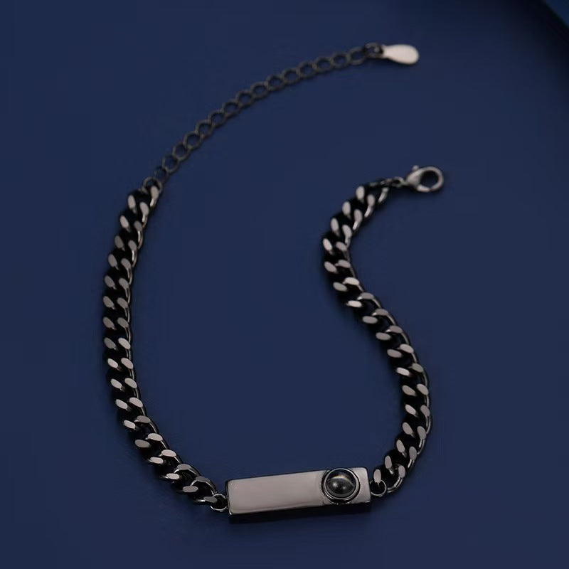 Photo projection square plate dragonbone bracelet