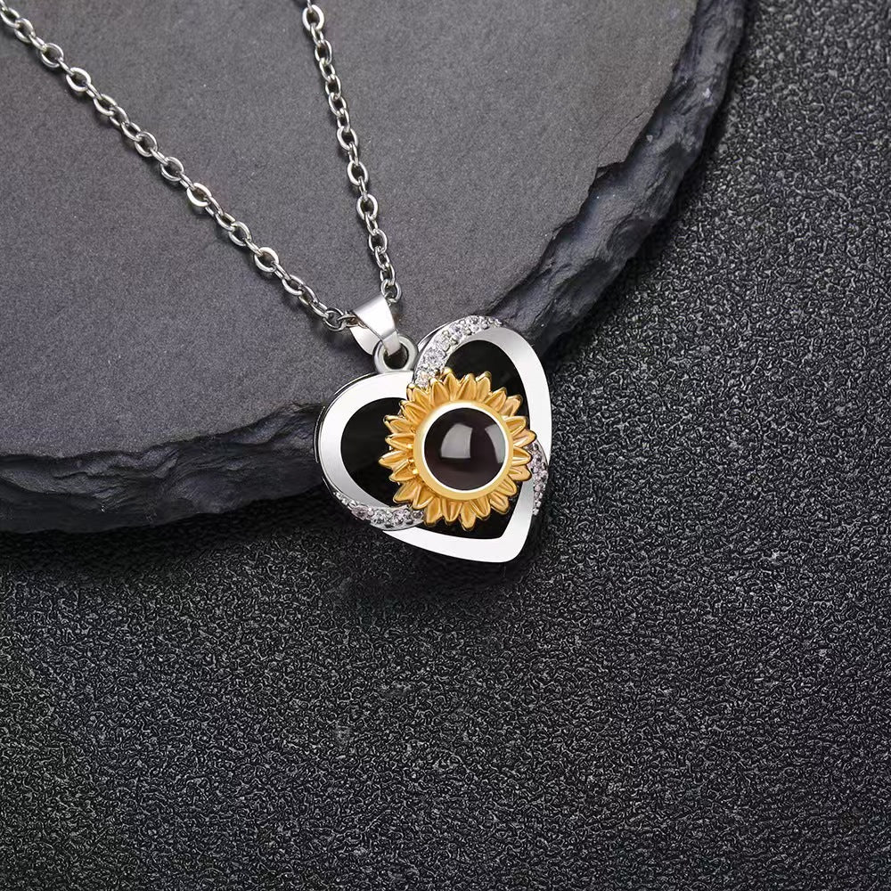 Photo Projection Heart Necklace