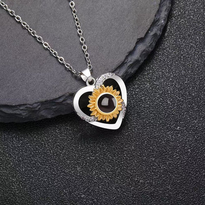 Photo Projection Heart Necklace