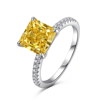 Classic and fashionable ice flower cut zircon ring - jewelryweilin