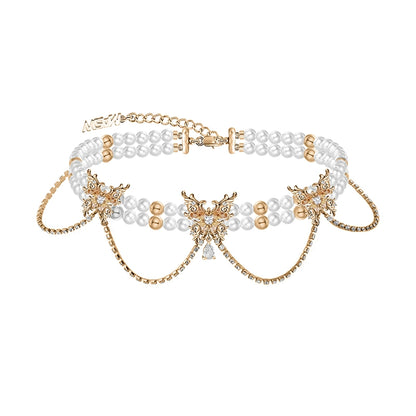 Butterfly dance highlight pearl butterfly necklace