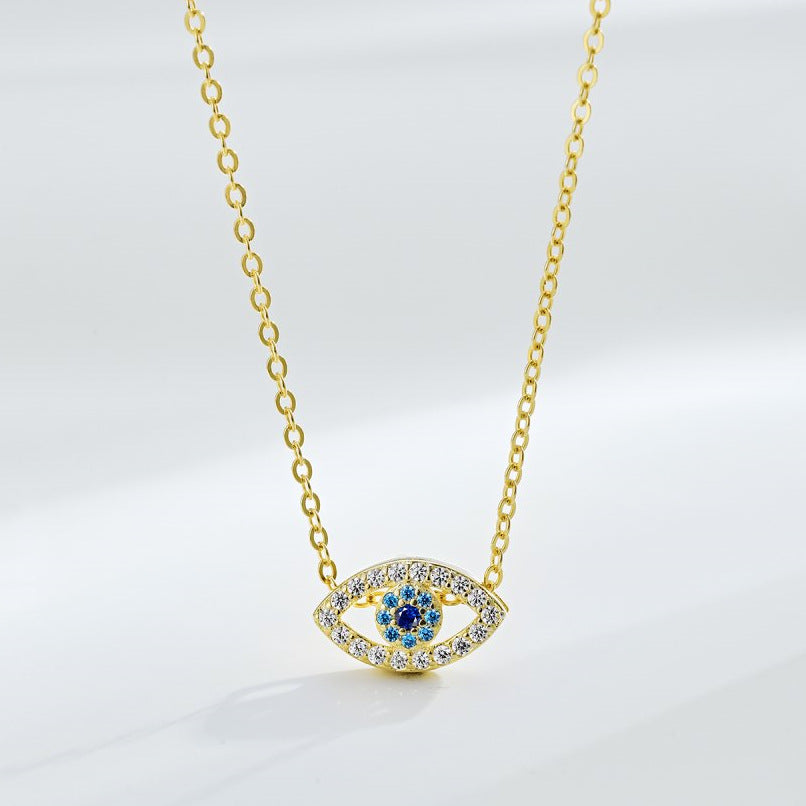 Fashion personality zircon devil eye pendant necklace - jewelryweilin