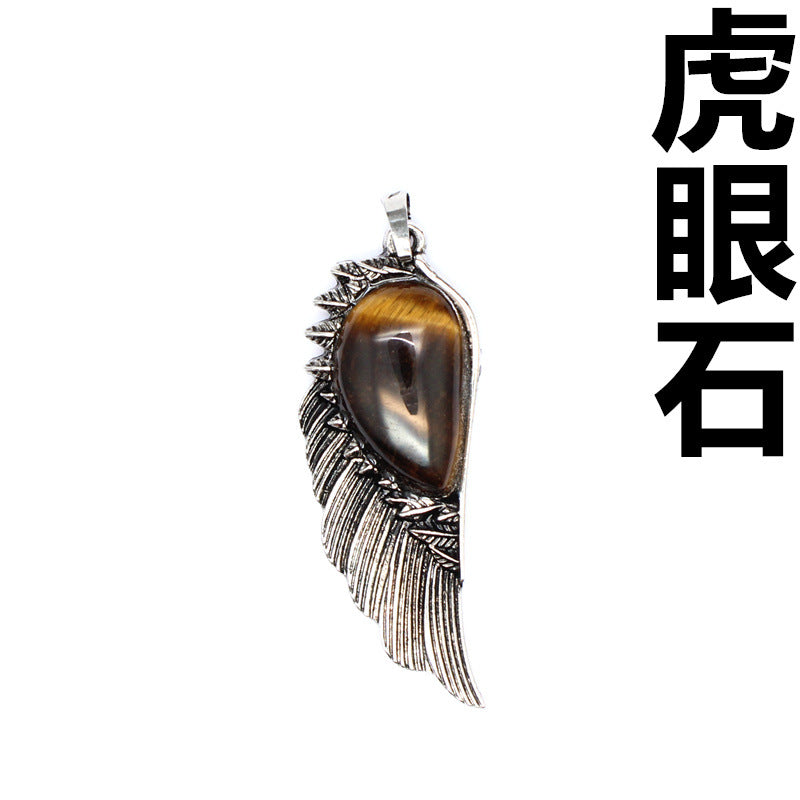 Punk Vintage Crystal Wing Pendant