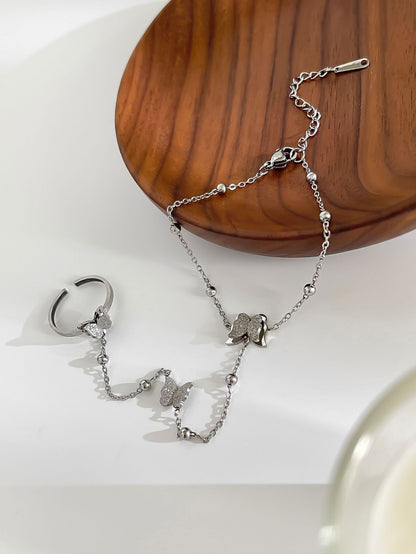 Design three-dimensional frosted butterflyfinger chain