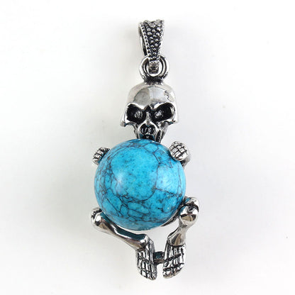 Round Bead Skull Pendant