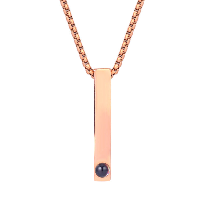 Photo Projection Square Pillar Necklace