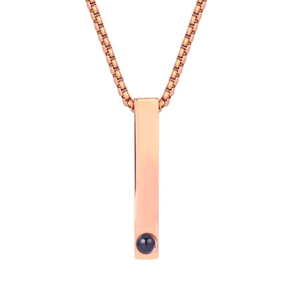 Photo Projection Square Pillar Necklace