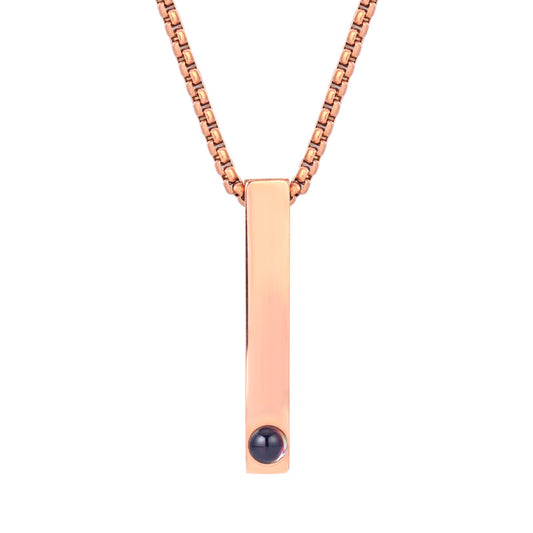 Photo Projection Square Pillar Necklace
