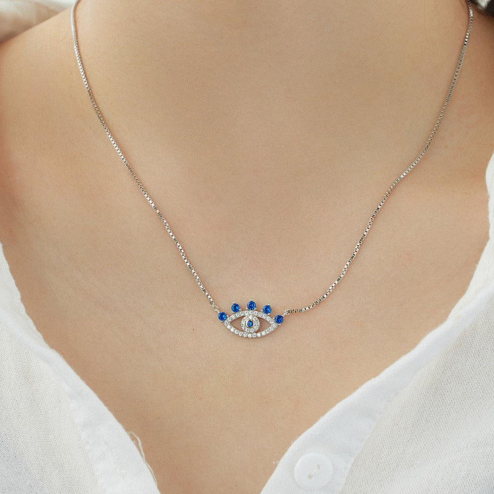 Temperamental and high-end zircon eye necklace - jewelryweilin