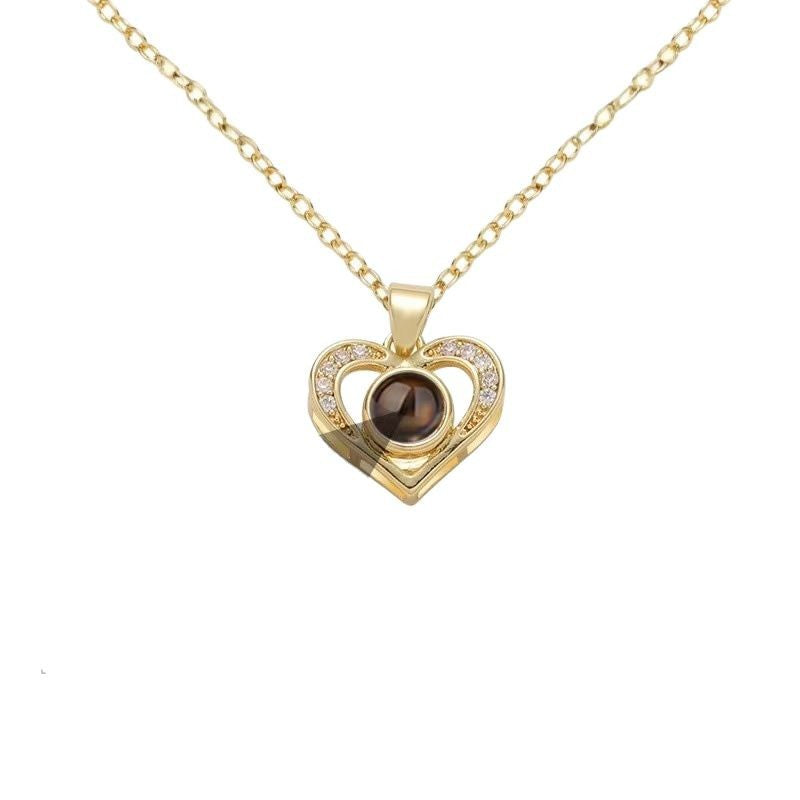 Photo Projection Heart Necklace
