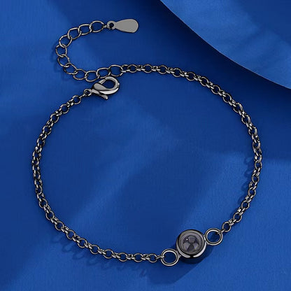 Language photo projection circle bracelet