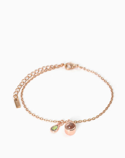 Photo projection water droplet shape zodiac stone bracelet