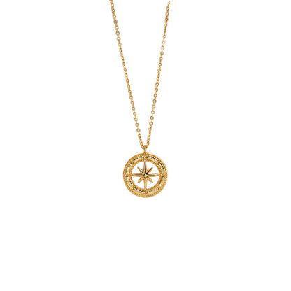 Fashionable and popular personality retro eight-pointed star necklace - jewelryweilin