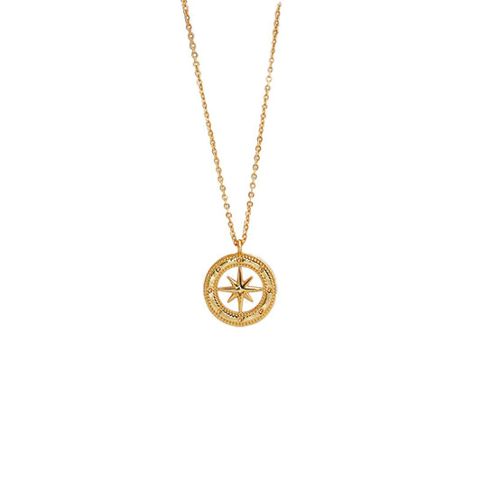 Fashionable and popular personality retro eight-pointed star necklace - jewelryweilin