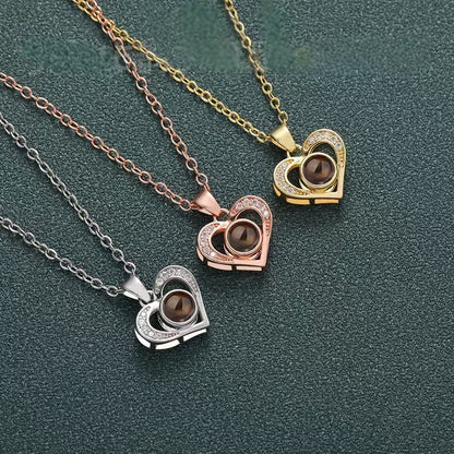 Photo Projection Heart Necklace