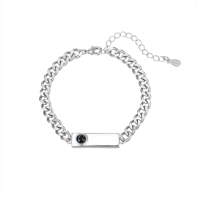 Photo projection square plate dragonbone bracelet