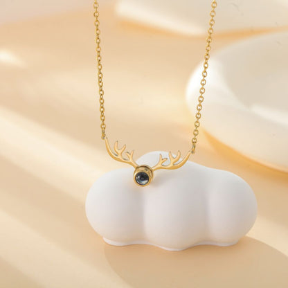 Photo projection antler necklace