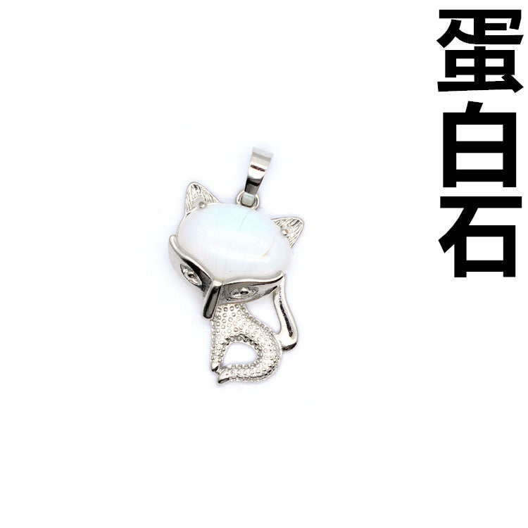 Ancient style little fox crystal pendant