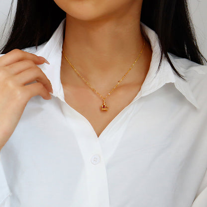 Classic Vintage Crown Pendant Women's Necklace - jewelryweilin