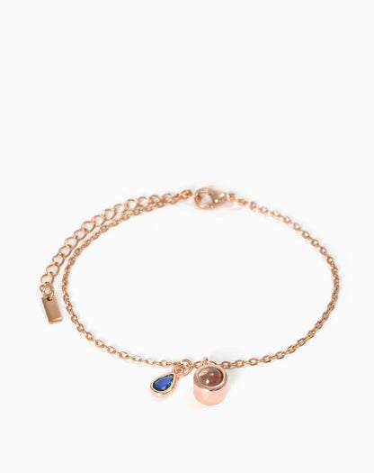 Photo projection water droplet shape zodiac stone bracelet