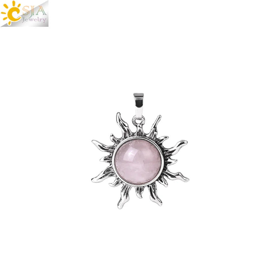 Vintage Amethyst Sunflower Pendant