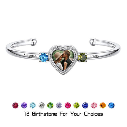 Pulsera con foto de corazón personalizada 