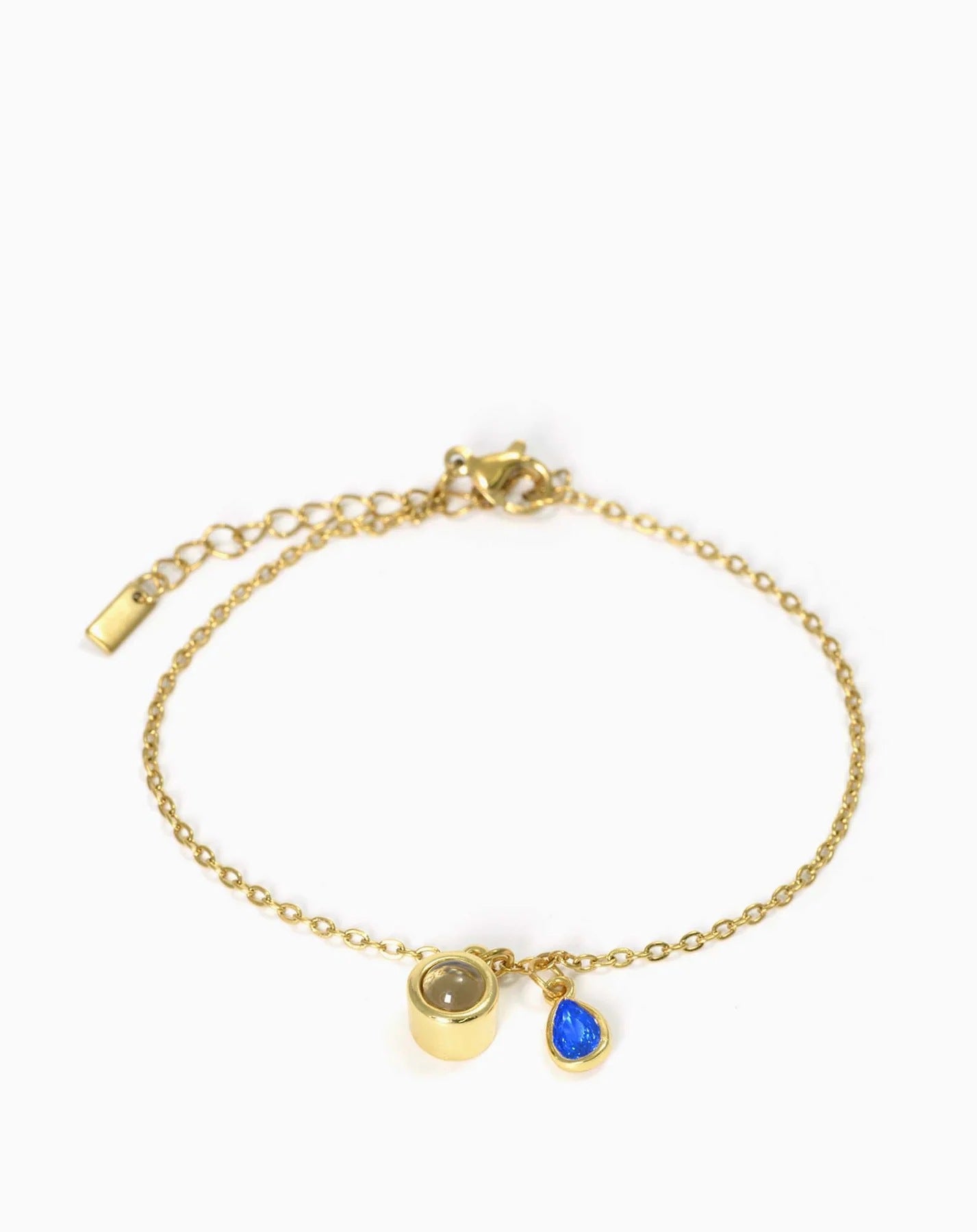 Photo projection water droplet shape zodiac stone bracelet