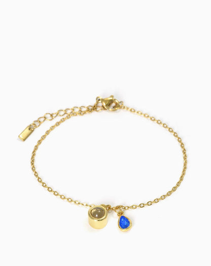 Photo projection water droplet shape zodiac stone bracelet