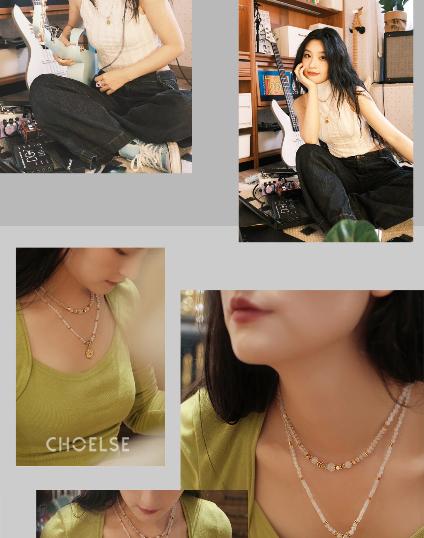 Pure white jade necklace